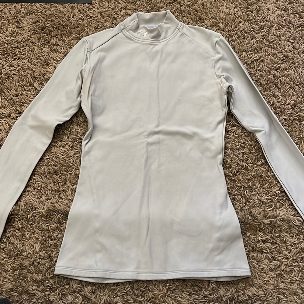 Under Armour long sleeve high neck pale blue base layer size medium